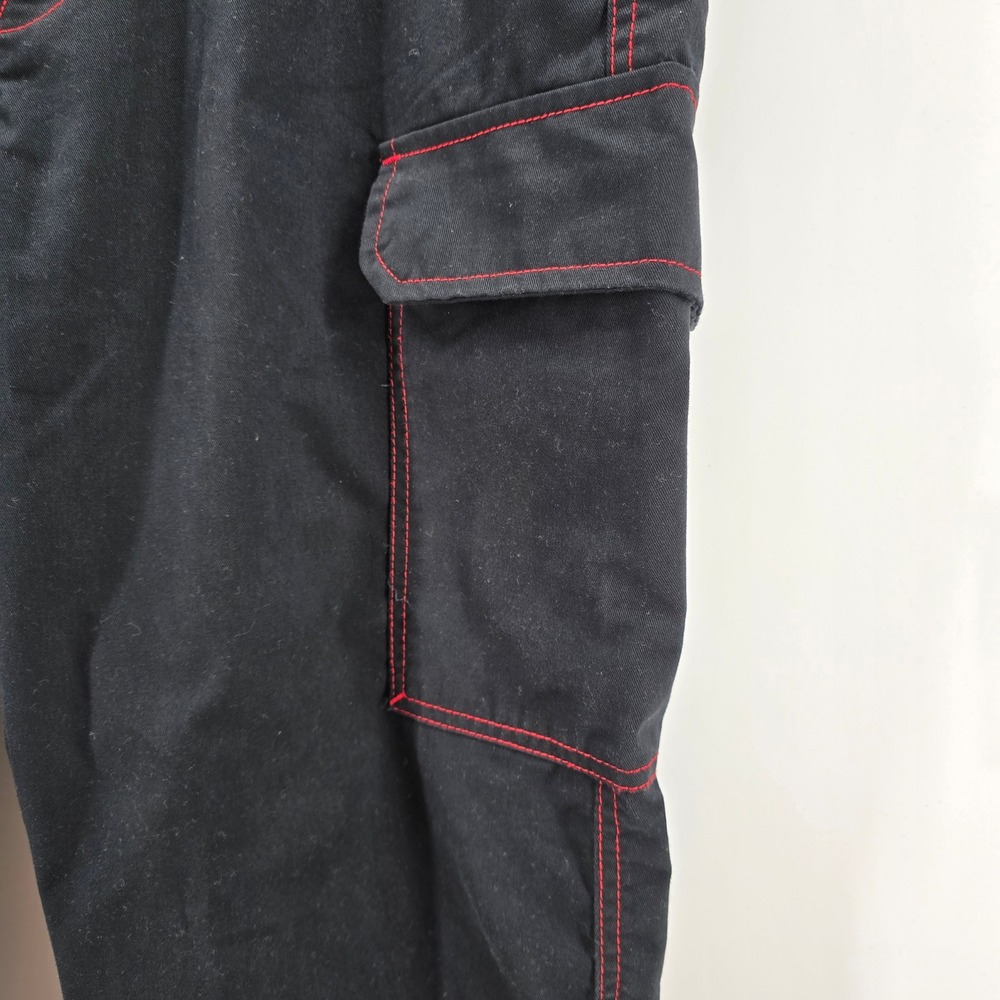 True Religion Cargo Pants Mens Contrast Stitch Jet Black Red 108335 Size 34 NWT - Picture 4 of 13